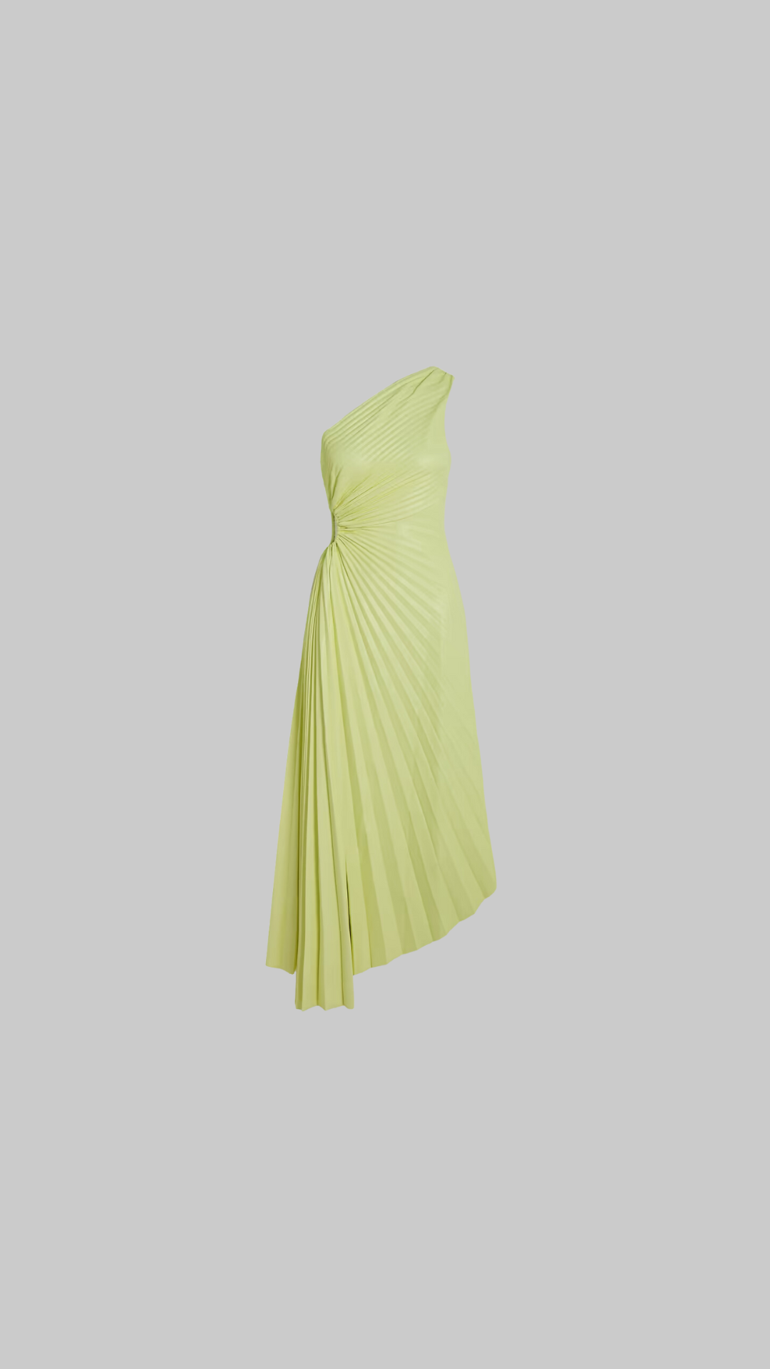 A.L.C. Delfina One-Shoulder Cutout Plissé-Vegan Leather Midi Dress