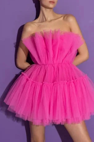 Fuscia Strapless Tutu Dress