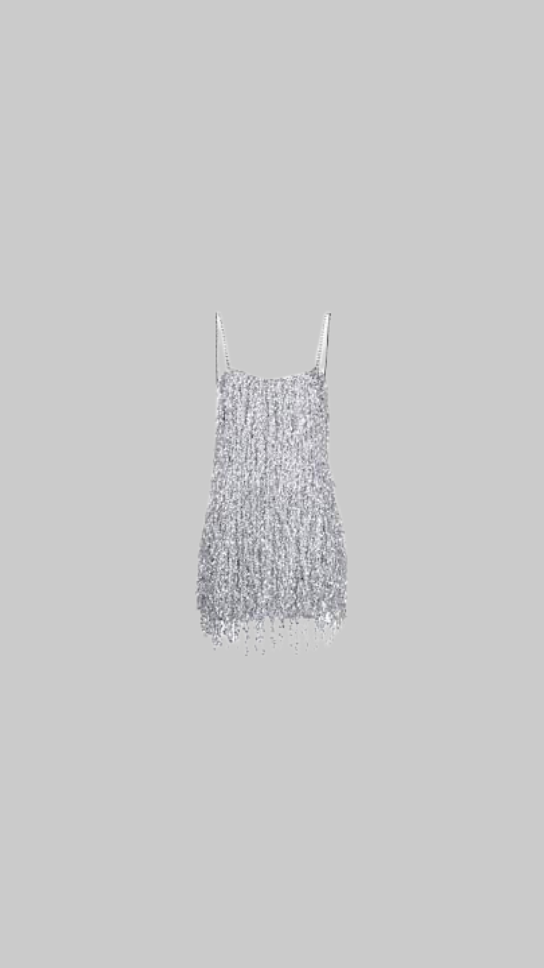 Silver sequin sale embellished fringe dress