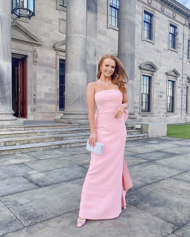 Rosette Strapless Gown