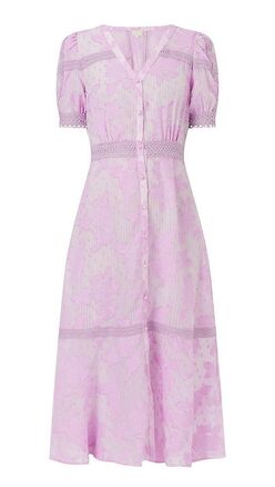 Lilac Gingham Lace Midi