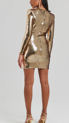 Nadine Merabi Jodie Gold Dress