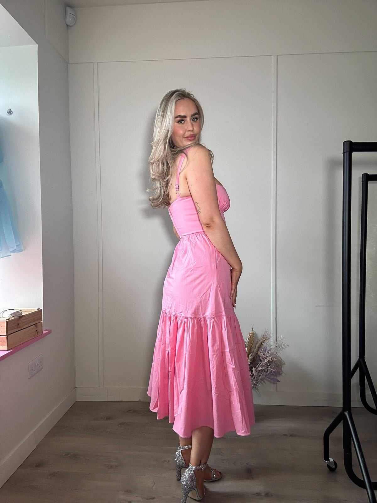 House of CB Elia Midi Sundress in French Pink