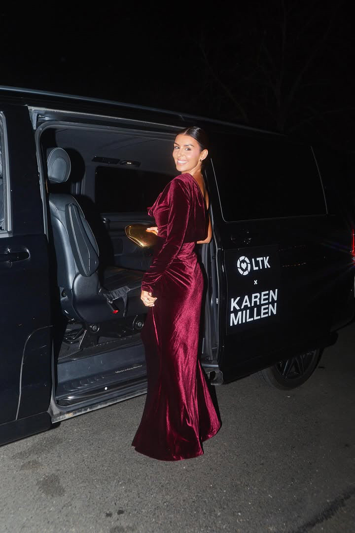 Velvet Asymmetric One Shoulder Tailored Maxi Dress
