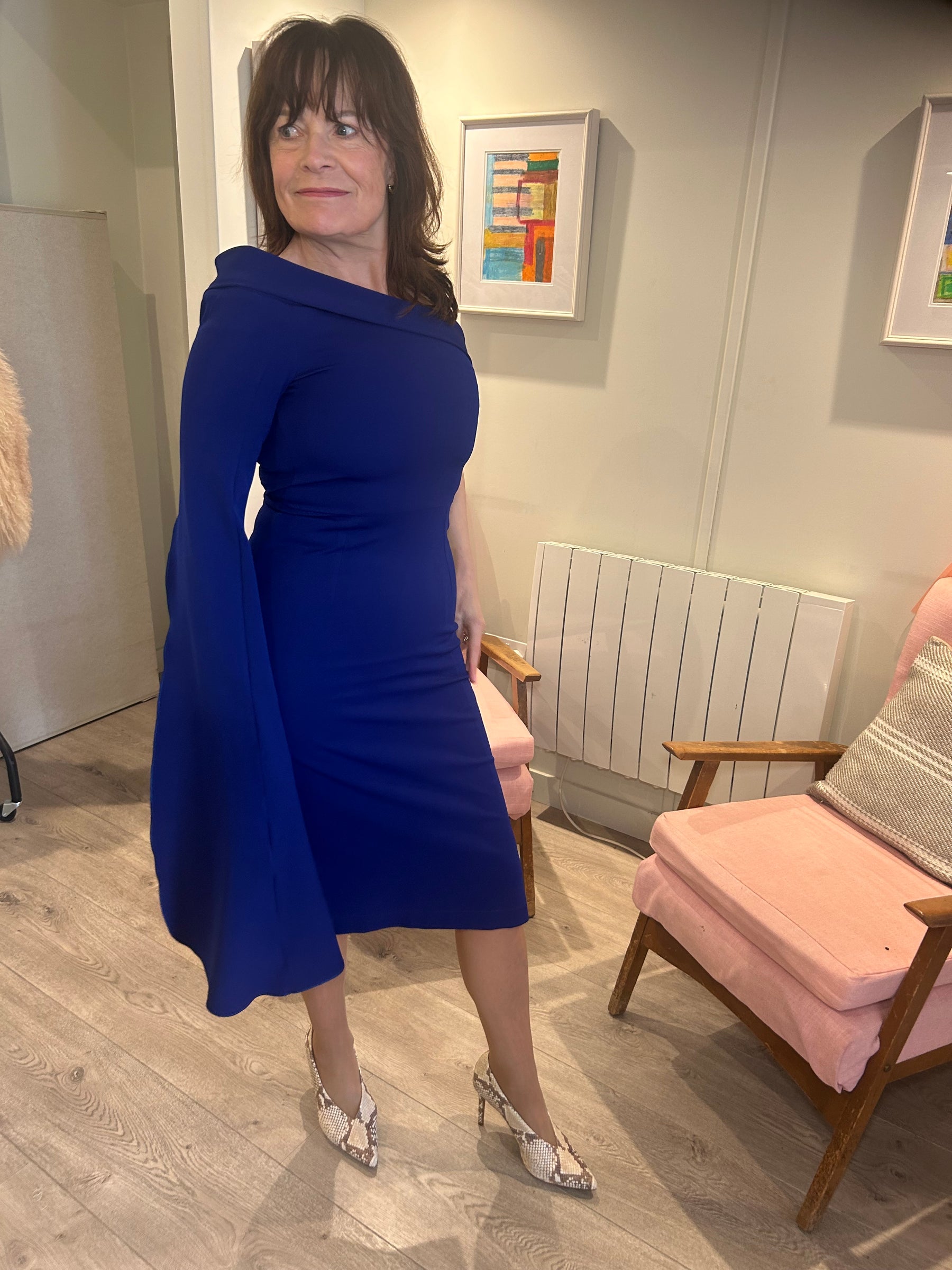 Tiffany One Sleeve Midi Dress