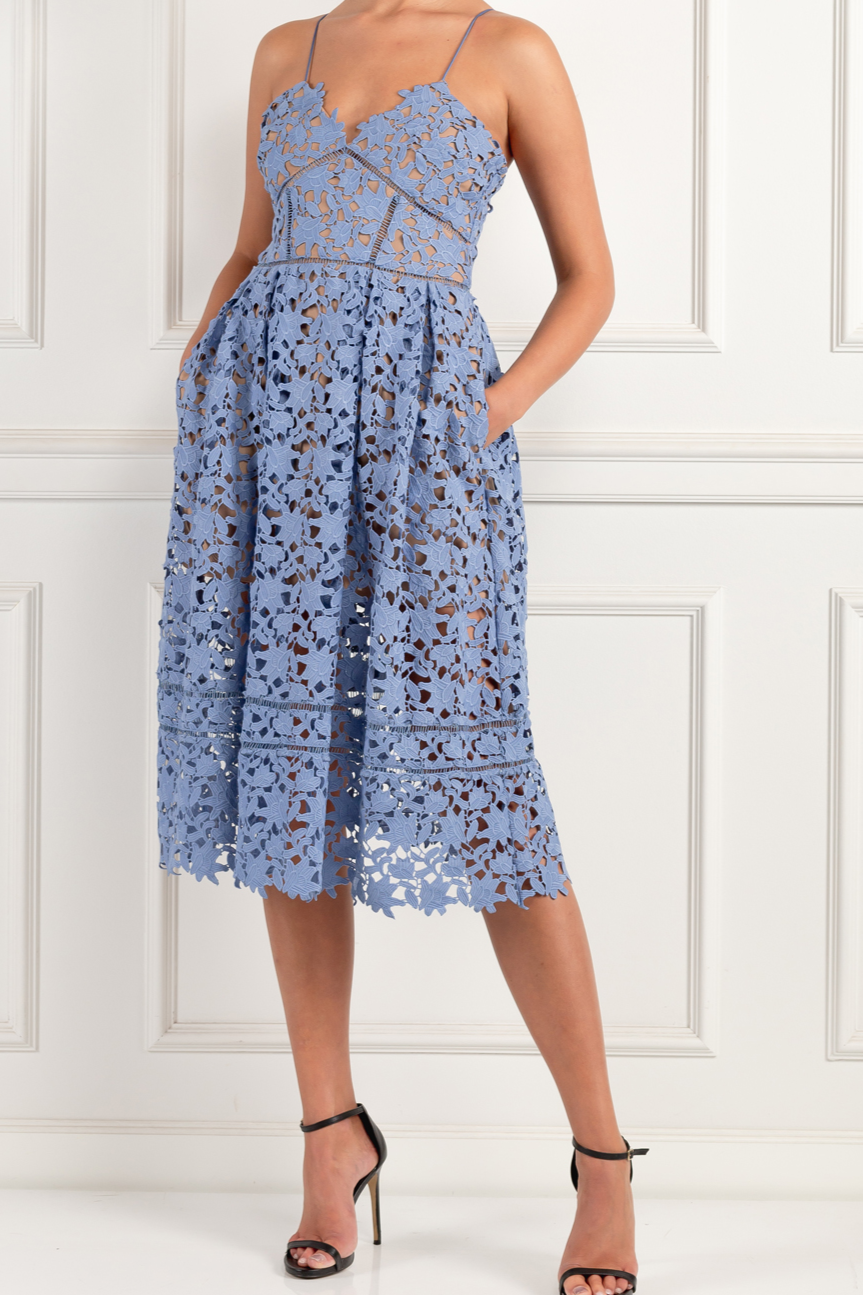 azaelea guipure lace midi dress SELF-PORTRAIT Azaelea guipure lace dress