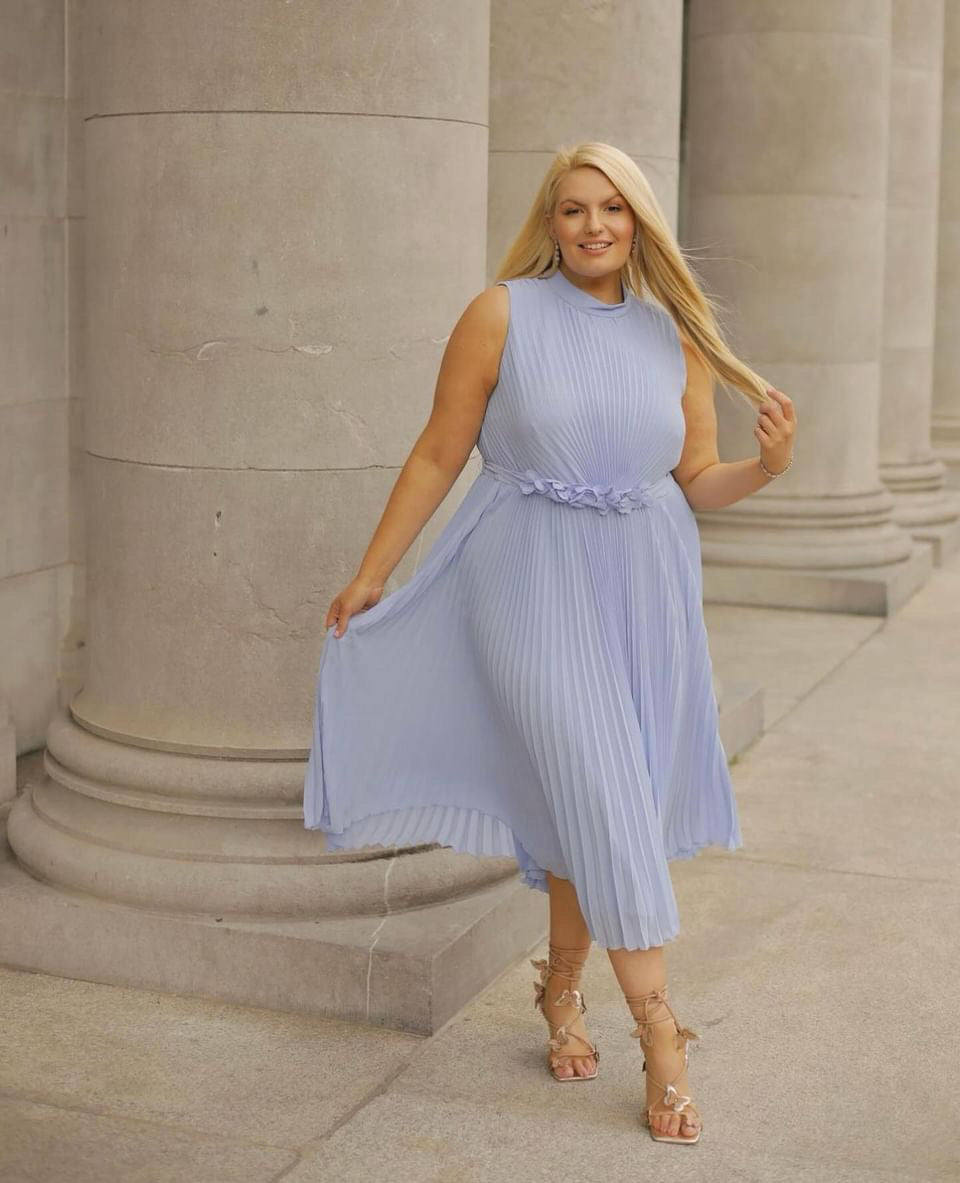 Simara Pleated Midi Dress
