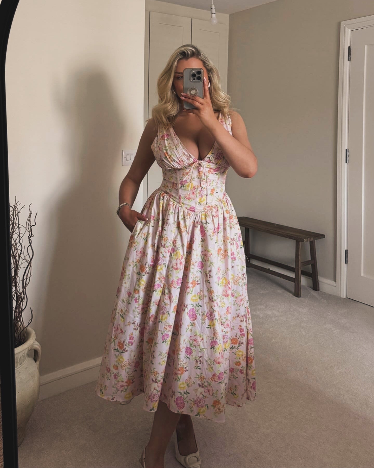 Emmelina Pink Meadow Corset Sundress