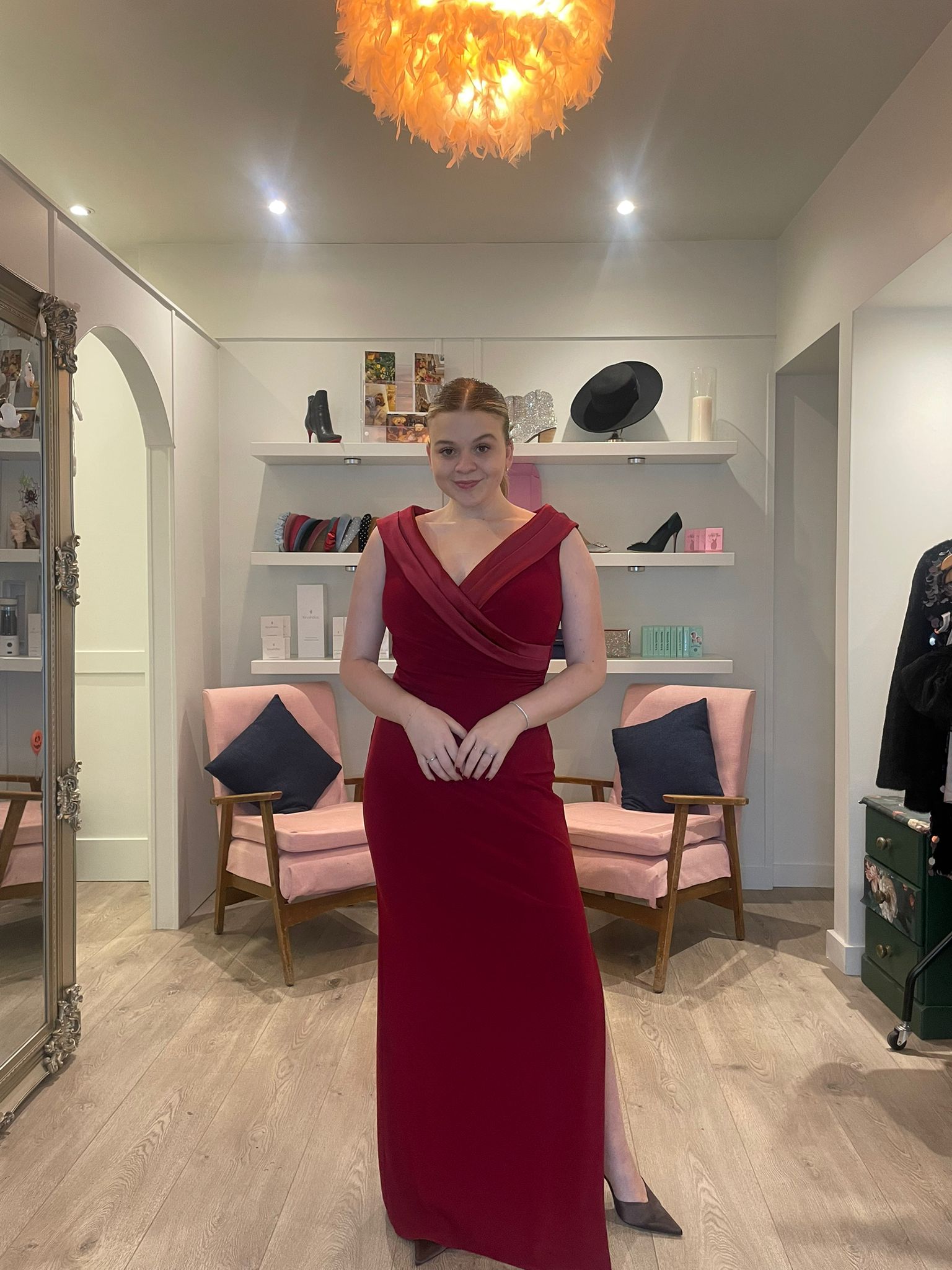 Red Maxi Ruched