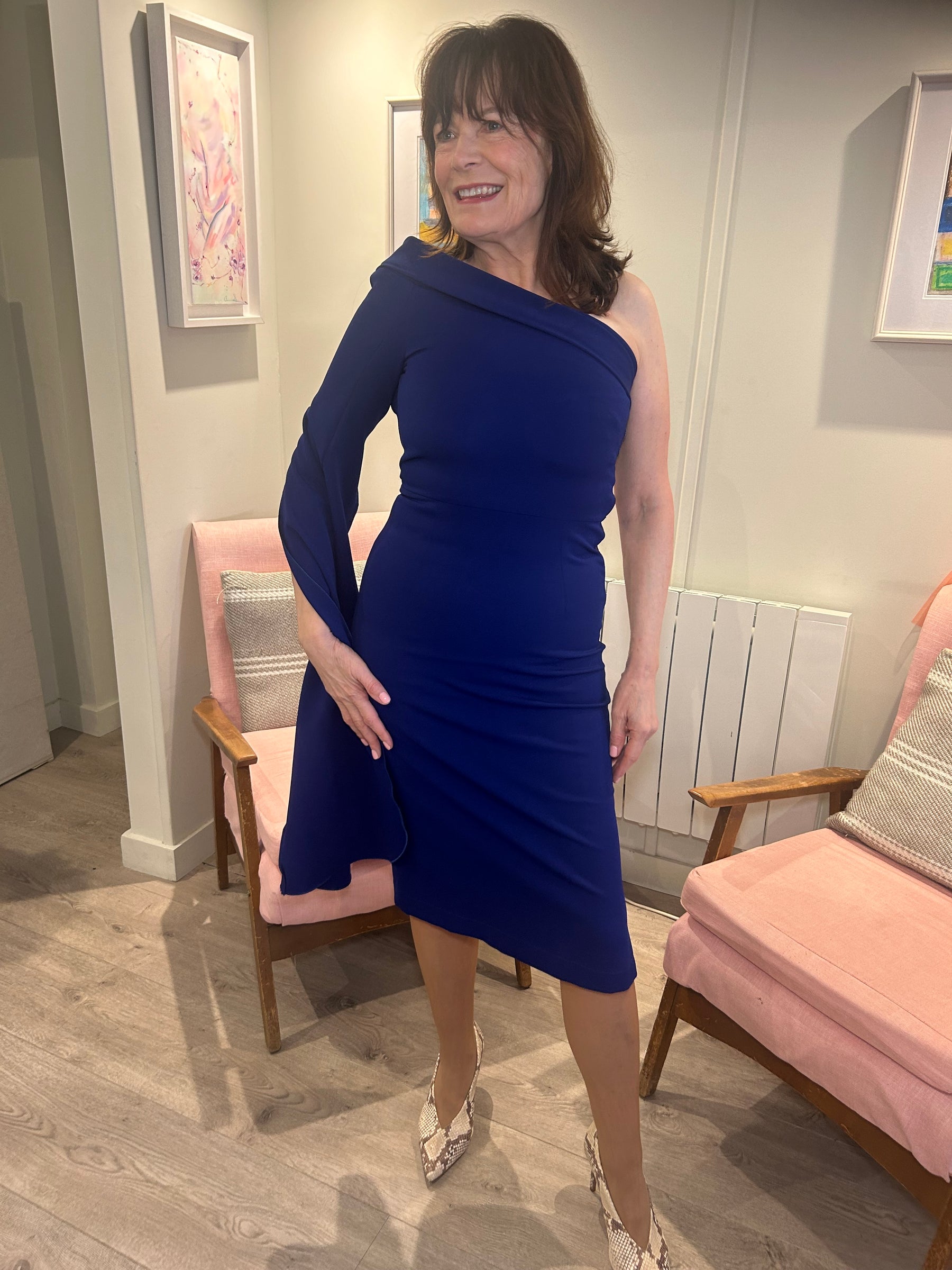 Tiffany One Sleeve Midi Dress