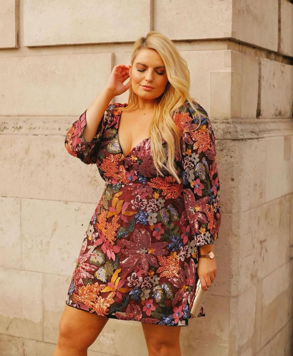 Sequined Embroidered Mini Dress