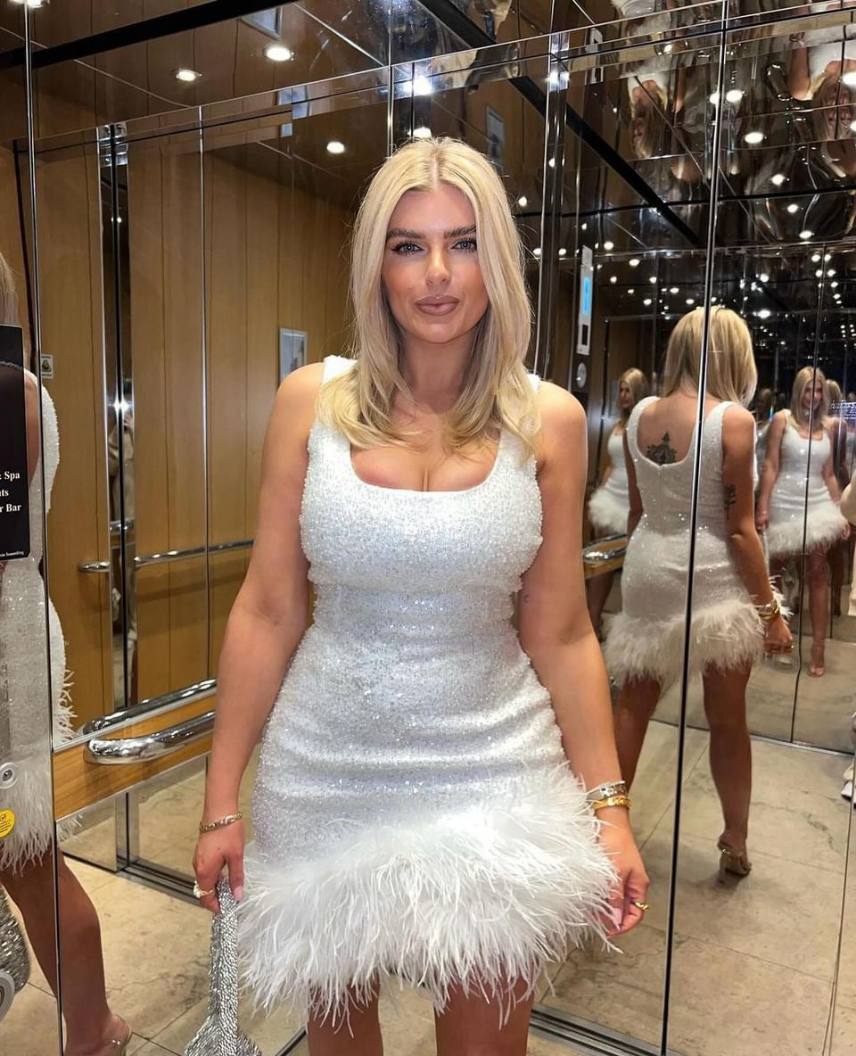 nadine merabi white mini dress Evie White Mini Dress