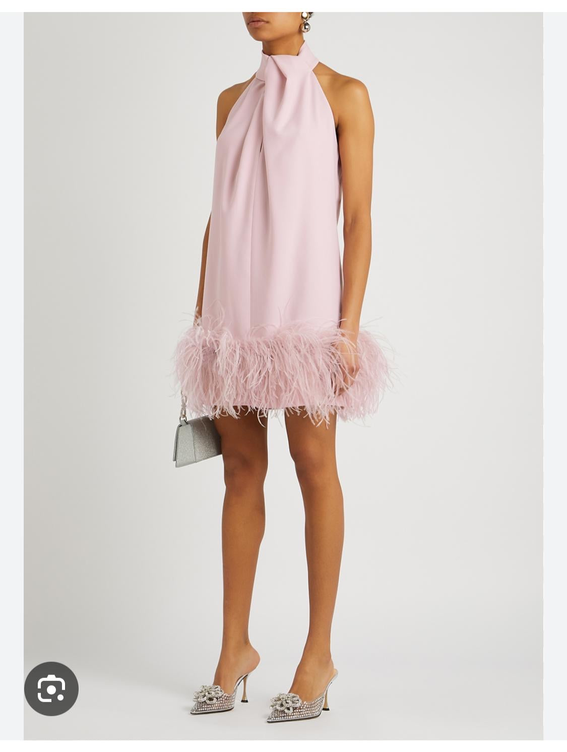 16 Arlington Cynthia Pink Feather Mini Dress