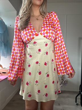 Kitri Rosalie Mixed Print Mini Dress