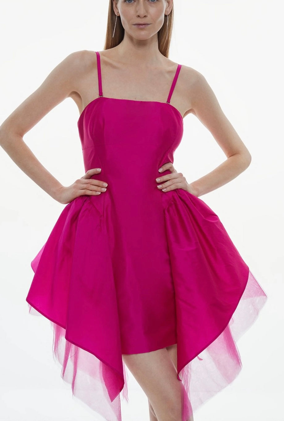 Taffeta & Tulle Bandeau Mini Dress