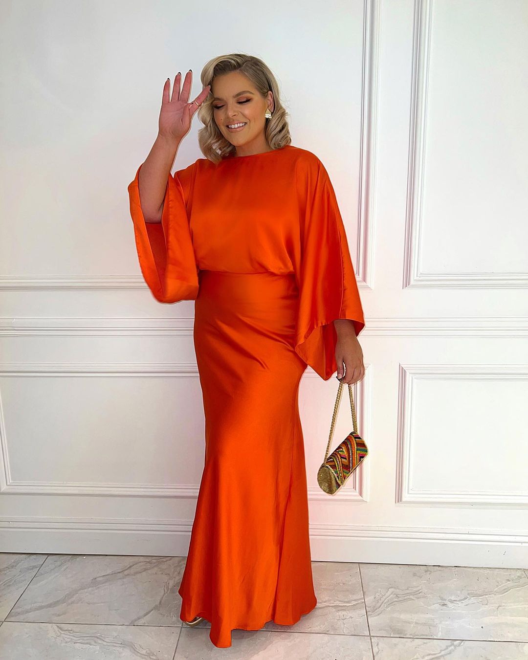 asos orange kimono dress ASOS DESIGN scoop neck shirred waist insert maxi dress in orange floral print