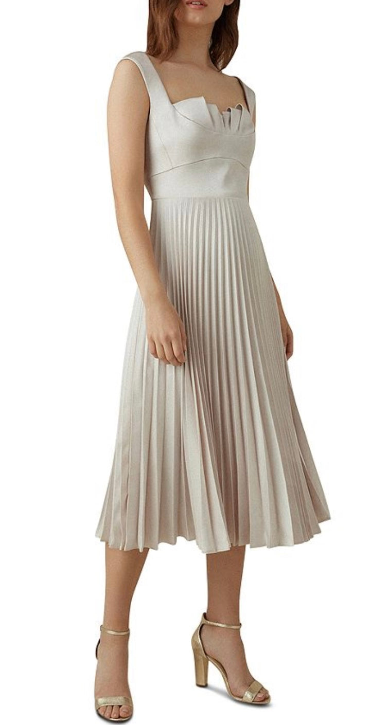 Pleated Satin Dress
