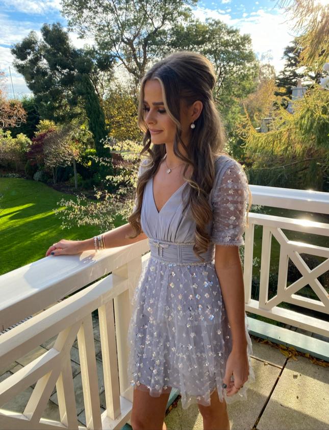 Sequin Tiered Mini Dress