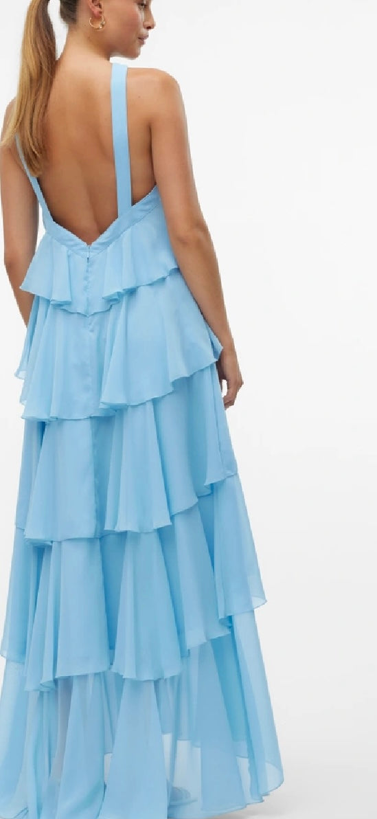 Felicia Ruffle Maxi Dress - Blue