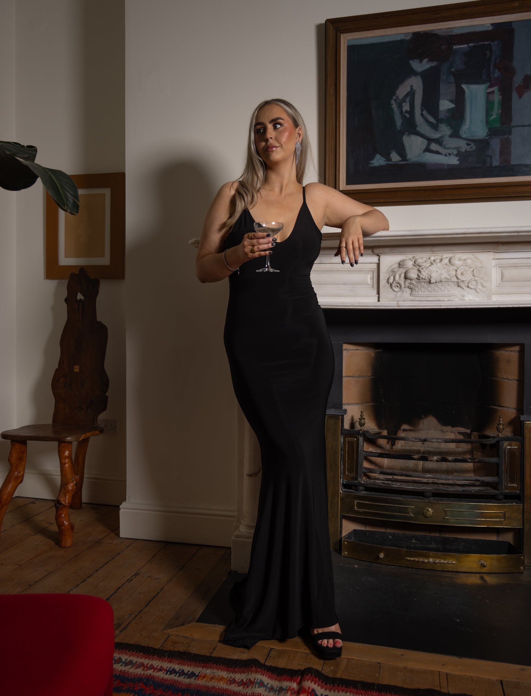 Endless Love Black Backless Knot Fishtail Maxi Dress