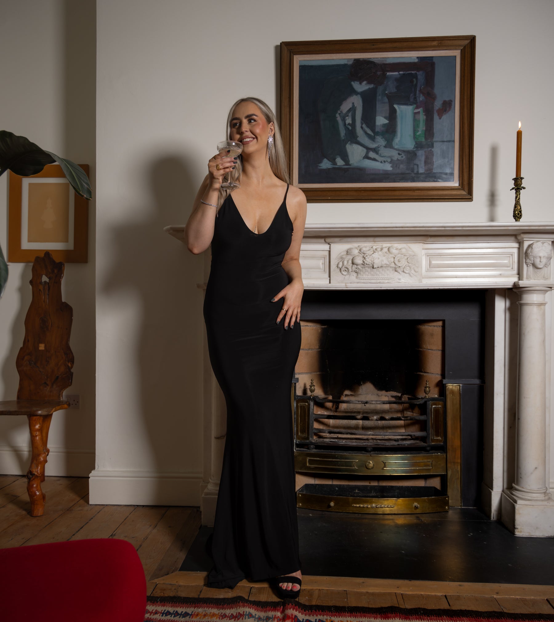 Endless Love Black Backless Knot Fishtail Maxi Dress