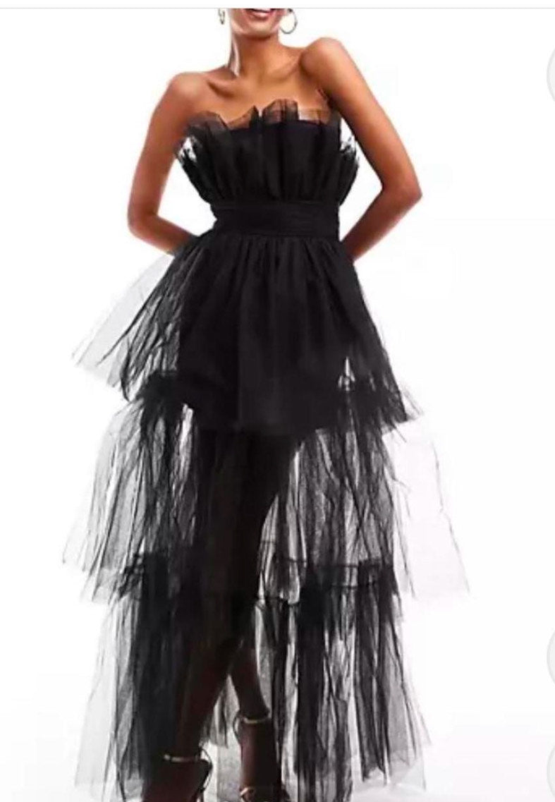 Bandeau Tulle Maxi Dress