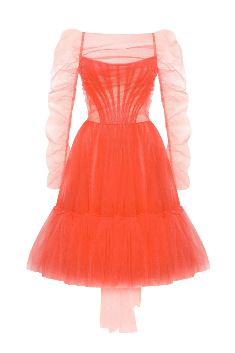 Strapless Tulle Mini Dress