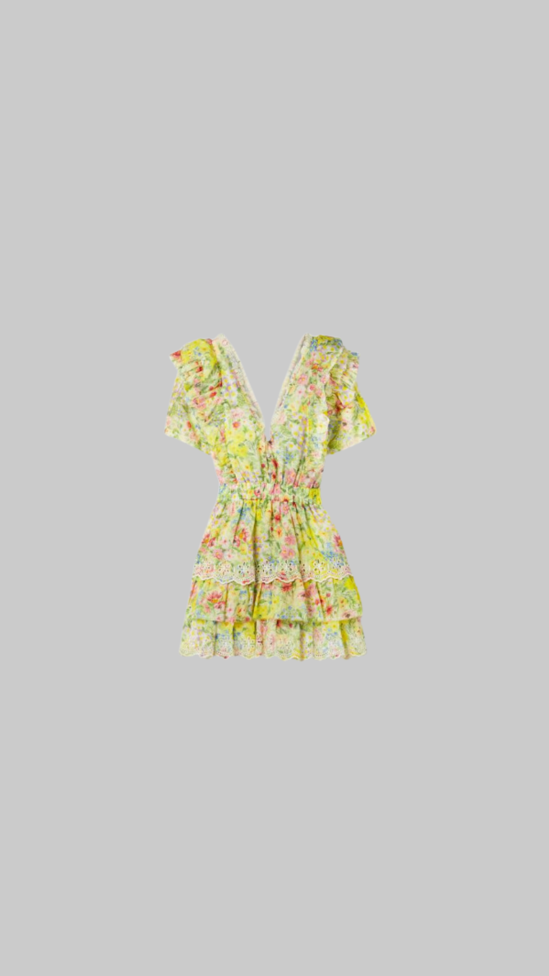 LoveShackFancy Aldina Tiered Floral-Print Ruffle Dress