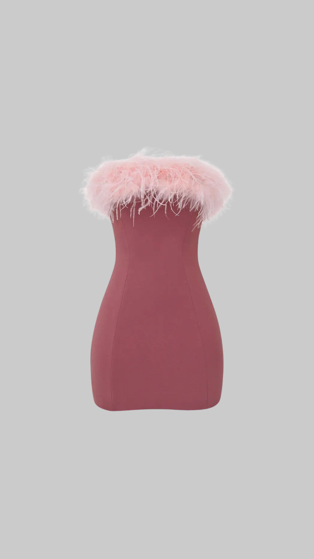 Alexa Feather Strapless Minidress
