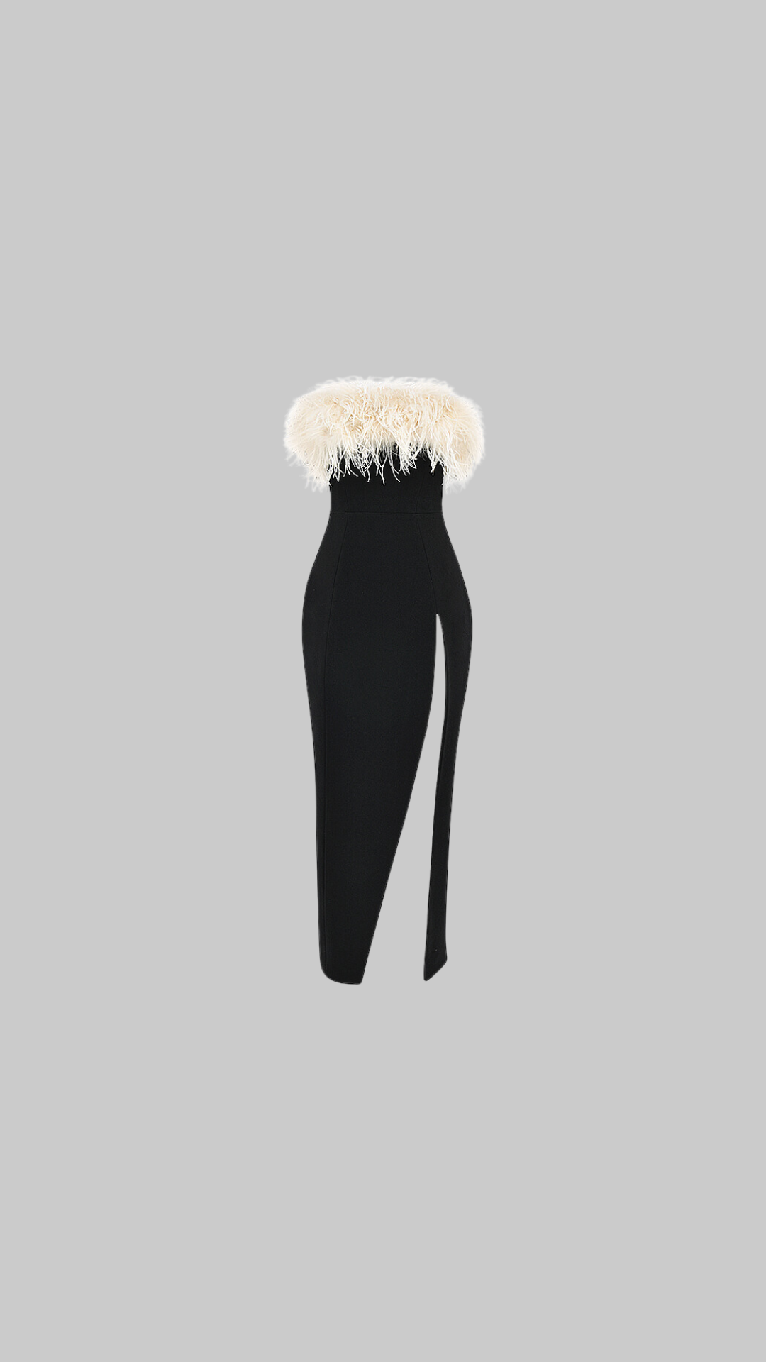 Sarai Black Thigh Split Dress
