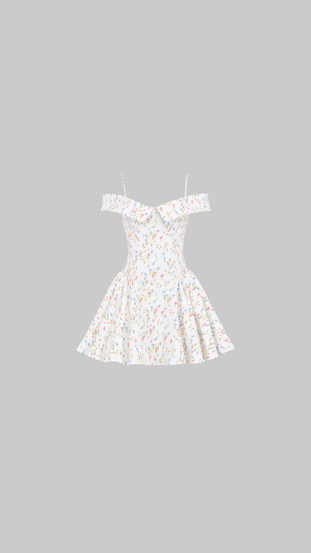 Elida White Posy Print Corset Dress