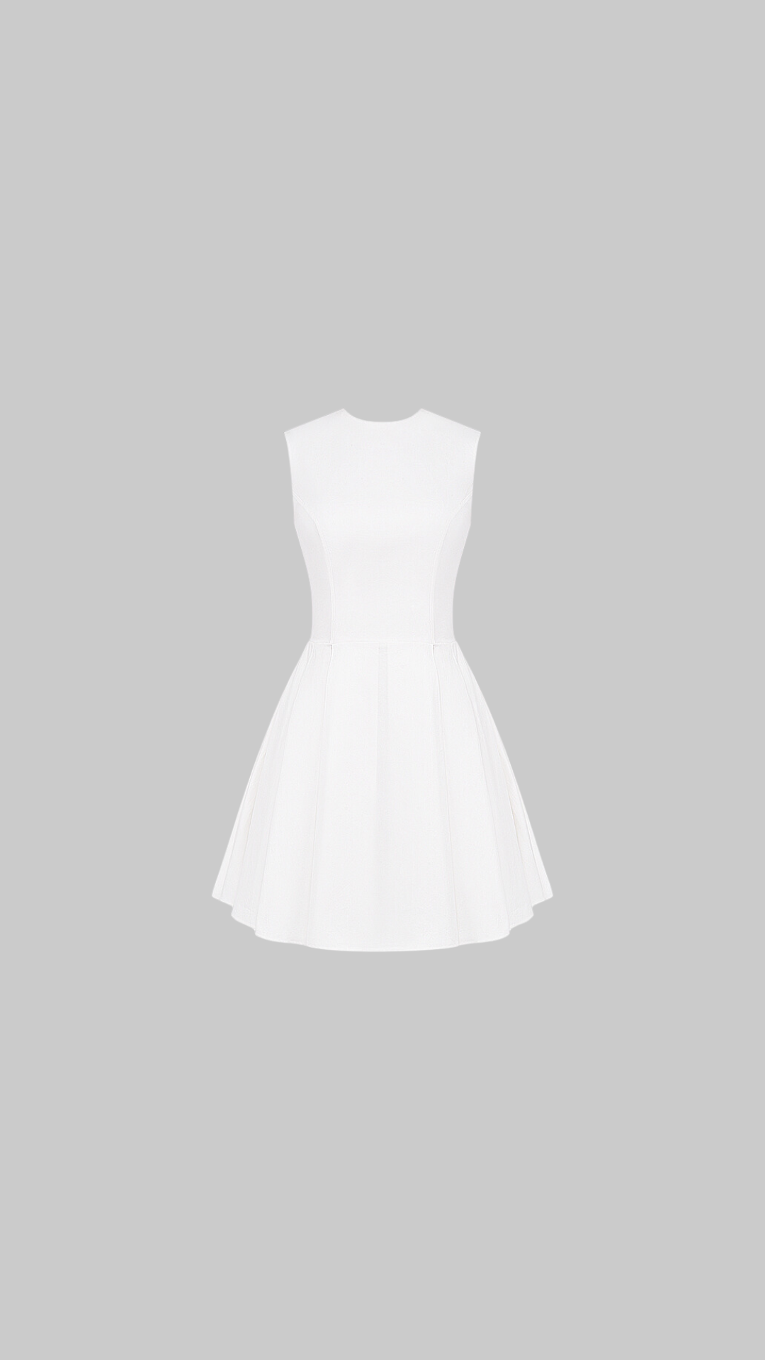 Claretta White Pleated Cotton Dress