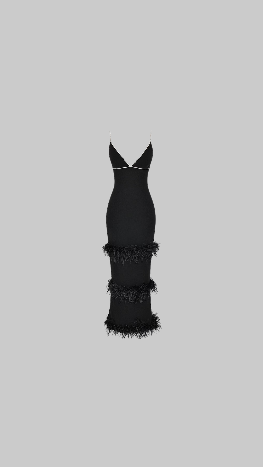 Maricel Black Crystallised Maxi Dress