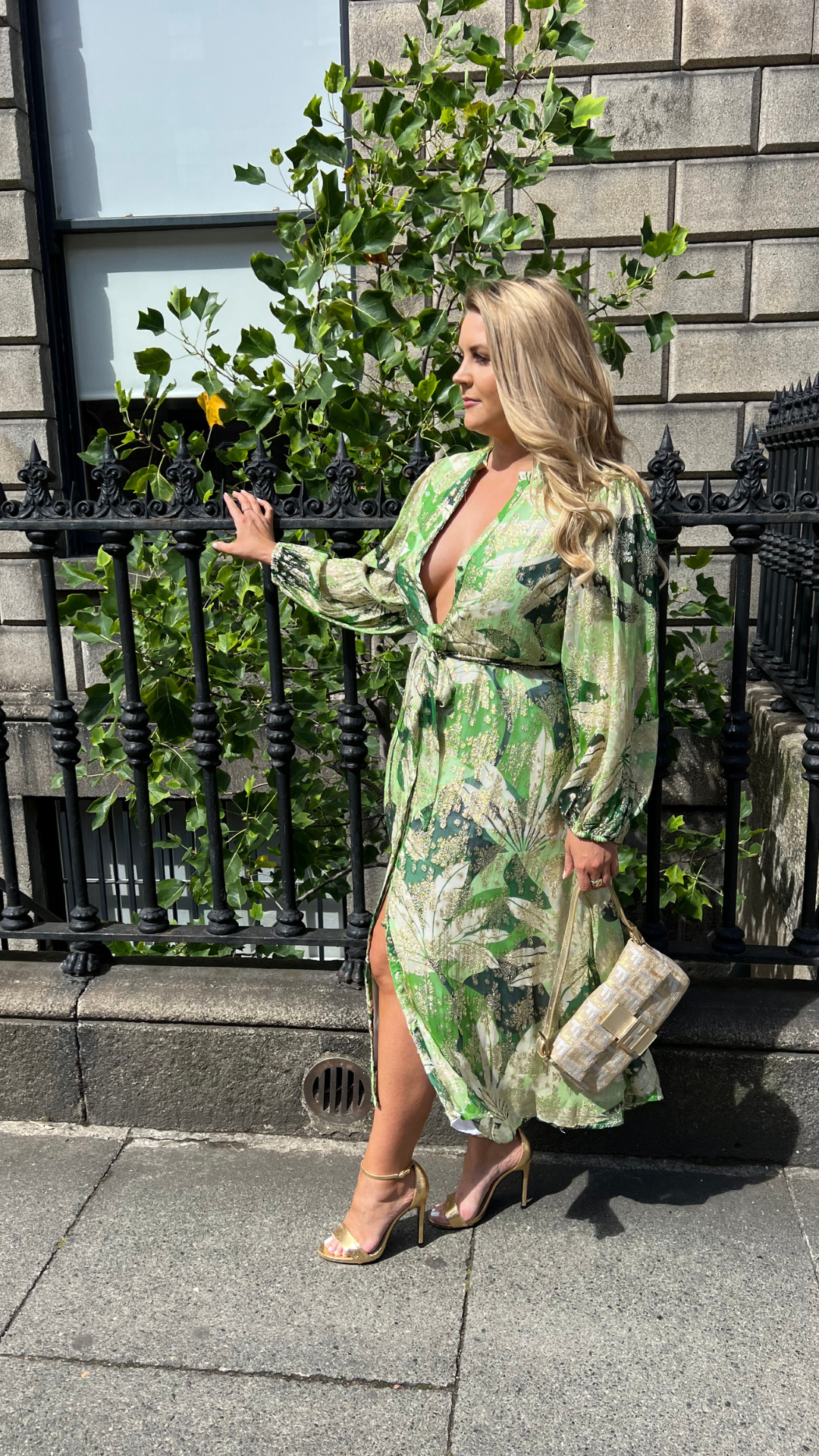 Oasis green sale wrap dress