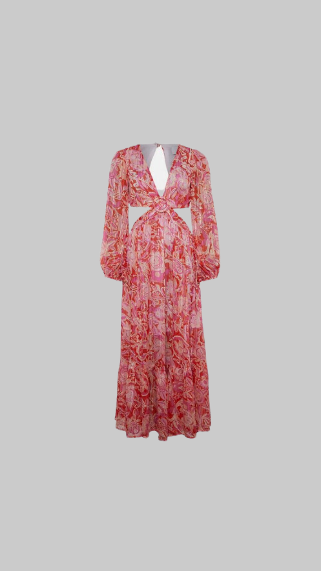 Alexandra Farmer Cutout Balloon Sleeve Maxi Dress