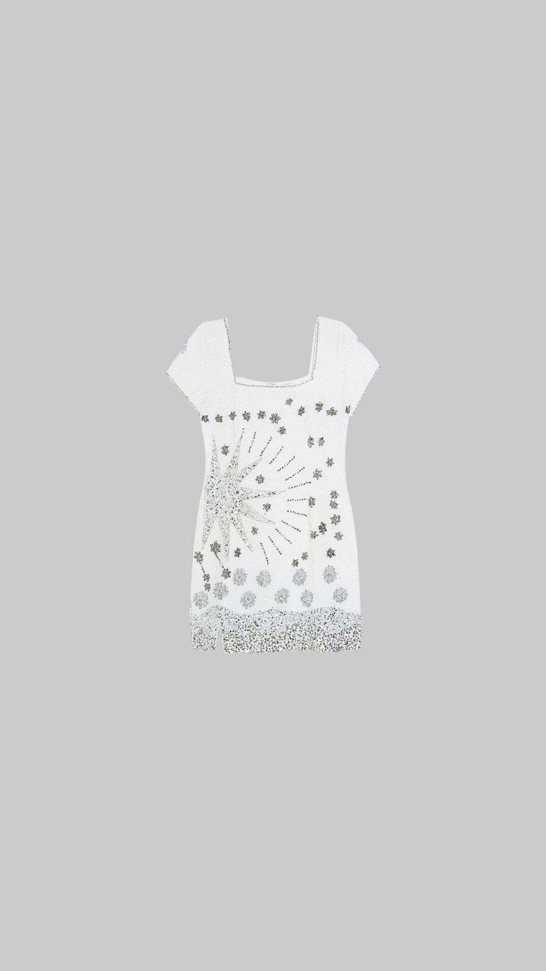 River Island White Silk Sequin Detail Bodycon Mini Dress