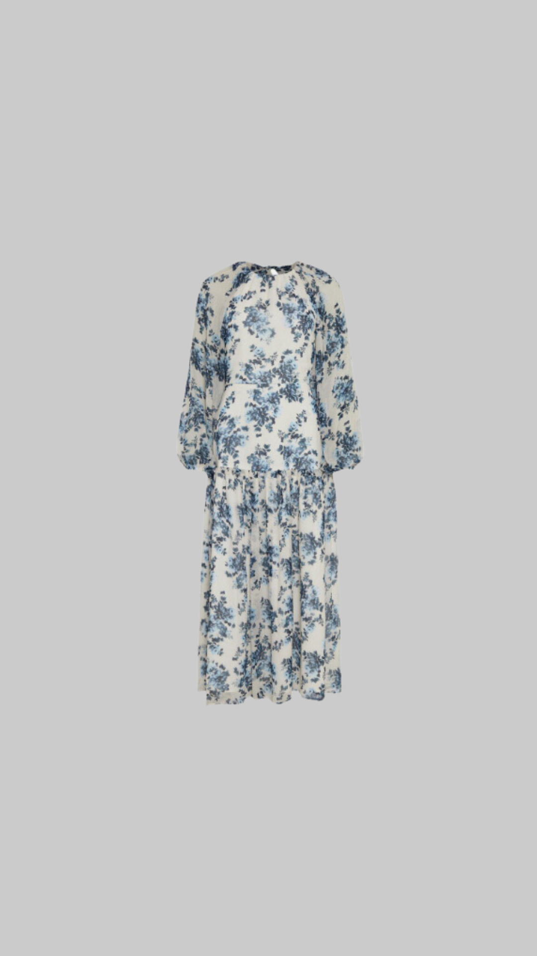 Soft Floral Tiered Hem Midi Dress