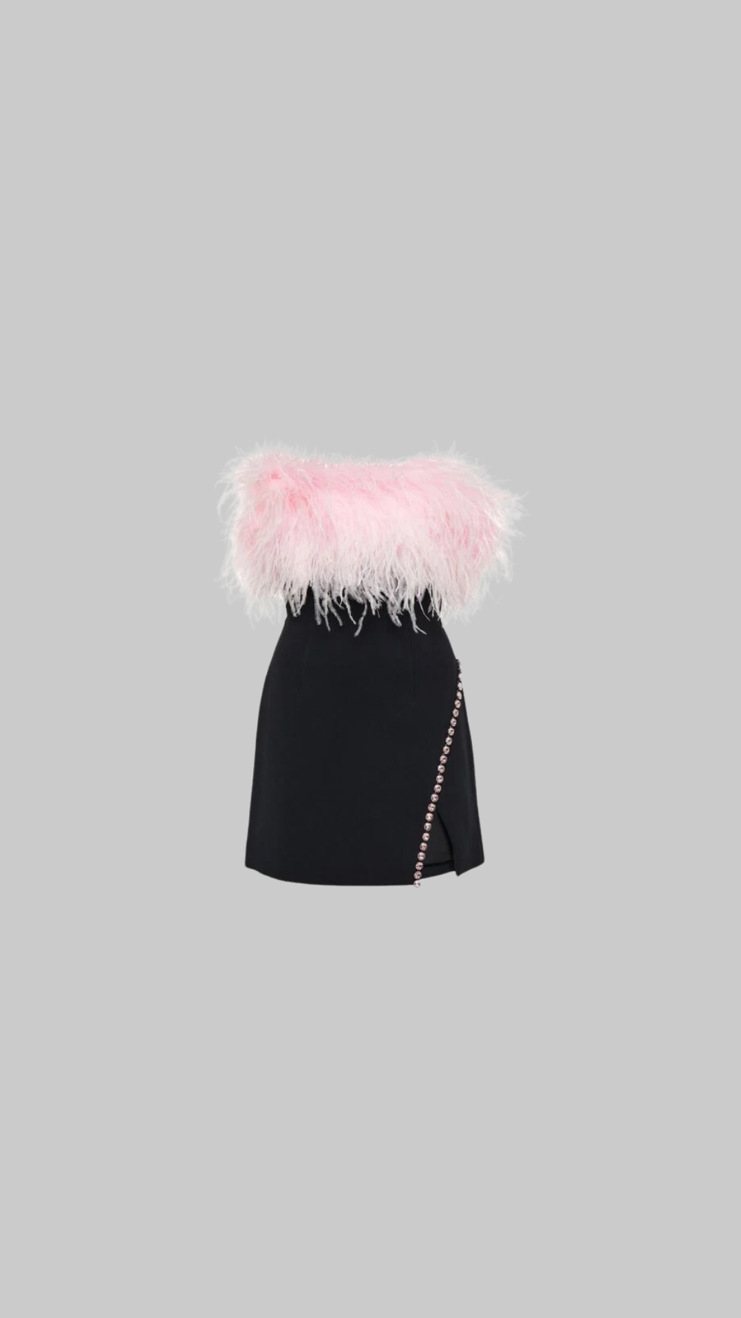 Feather Crepe Mini Dress