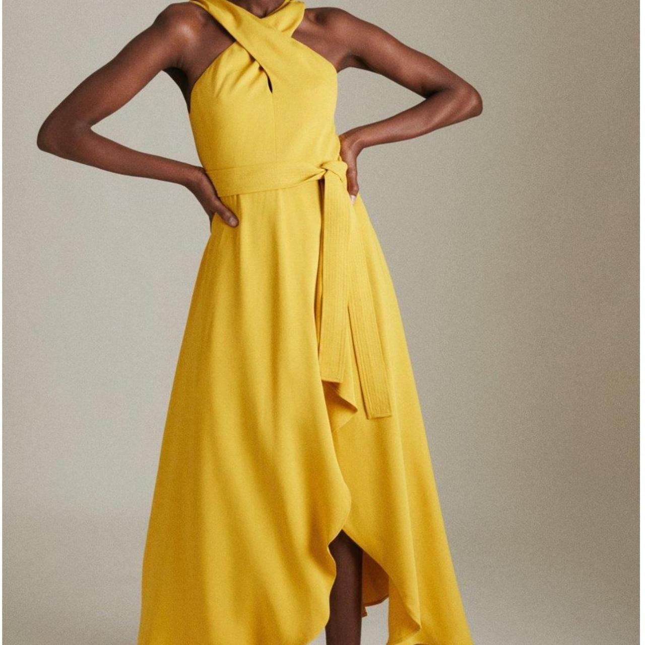 Soft Tailored Cross Neck Midi Dress