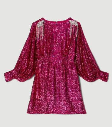 Sequin Crystal Embellished Mini Dress