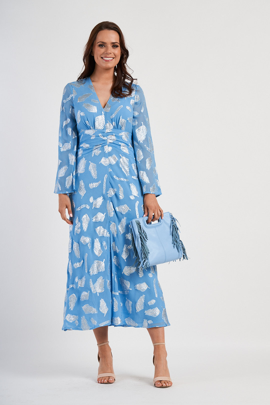 Rixo Indra Leaf Print Dress