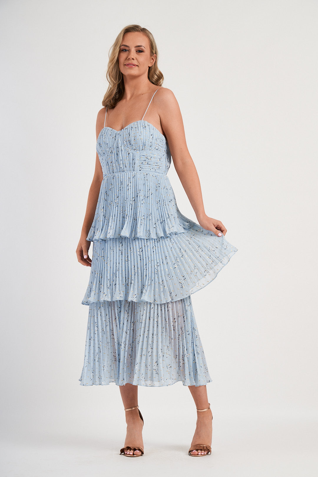 Floral Tiered Midi Dress