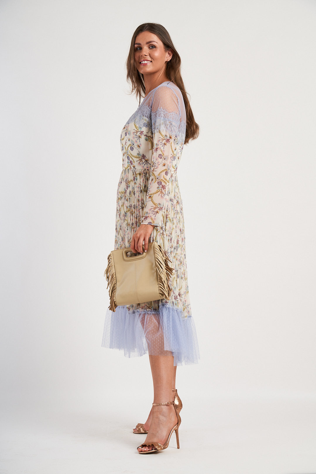Floral Pleated Midi Dress