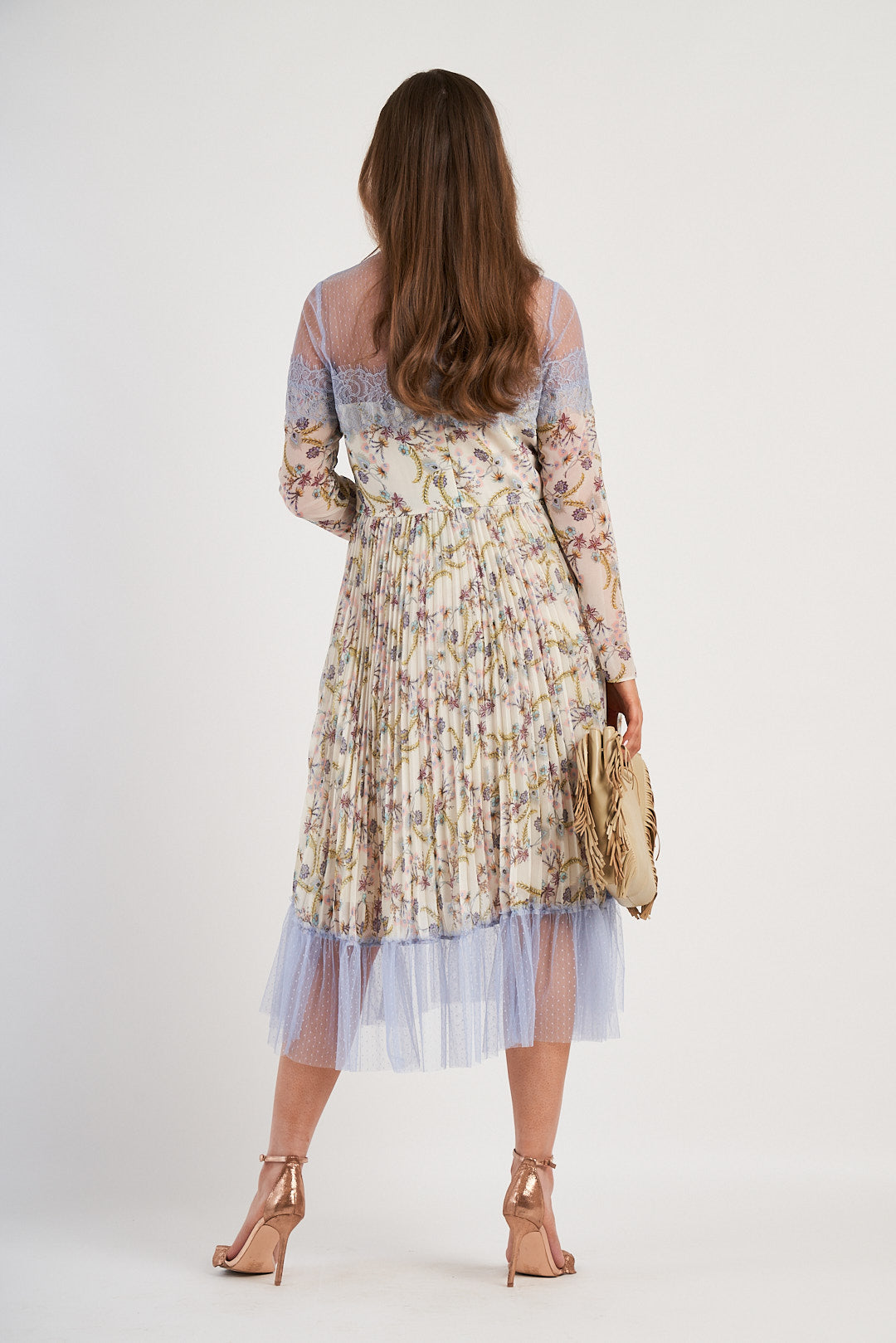 Floral Pleated Midi Dress