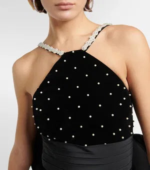 Hope Embellished Velvet Mini Dress