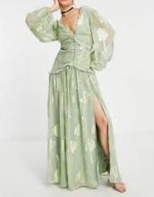 DESIGN Button Through Pintuck Maxi Dress