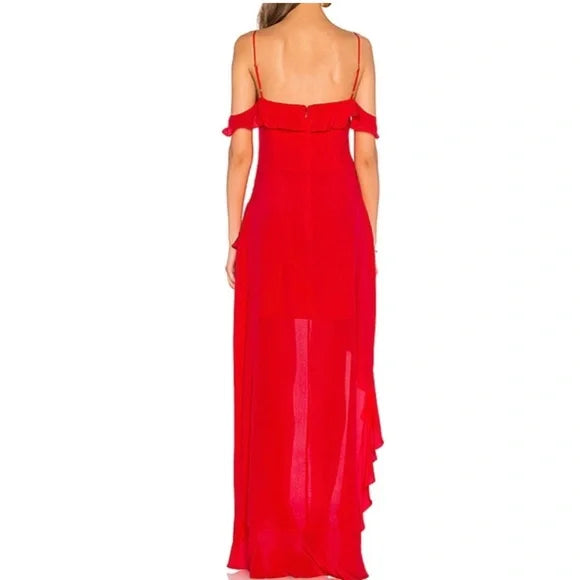 Peony High Low Cold Shoulder Maxi Dress
