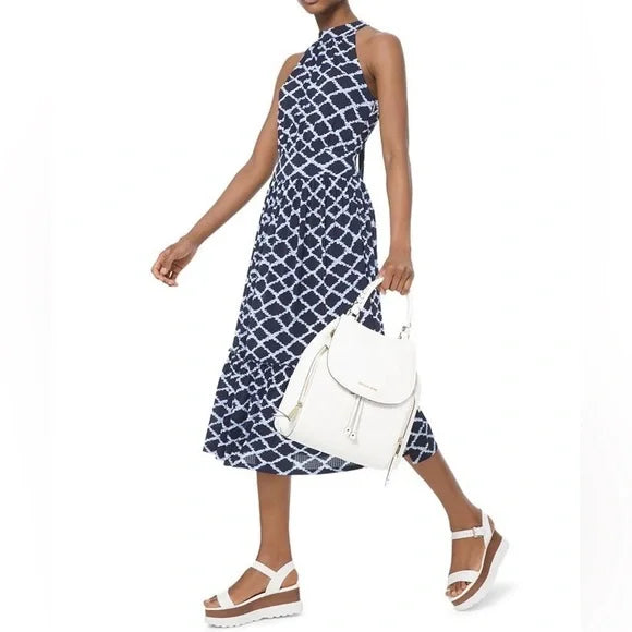 Ikat Ruffle Hem Midi Dress