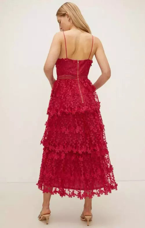 oasis lace tiered strappy midi dress Rent Oasis Navy Lace Tiered Strappy Midi Dress