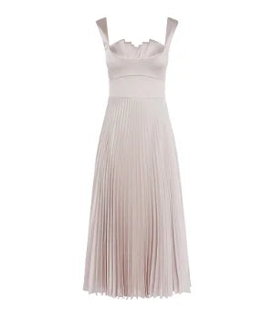 Pleated Satin Dress